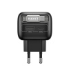 Havit - Wall Charger UC251 EU sieťová nabíjačka (USB-C výsuvný kábel, USB-C, USB, GaN technológia, 35W) - čierno-sivá