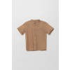 Detská ľanová košeľa United Colors of Benetton 5IPVGQ02H.P.Seasonal hnedá 110
