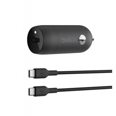 Belkin BOOSTCHARGE™ 30W USB-C Power Delivery PPS nabíječka do auta + 1m USB-C na USB-C kabel, černá (CCA004bt1MBK-B6)