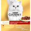 Gourmet hovädzie / morka s kačicou / losos s kuraťom / kurča s pečeňou v šťave 8 x 85 g