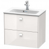 Duravit Brioso Umývadlová skrinka Compact, 55x62x39 cm, 2 zásuvky, lesklá biela BR411002222