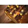 Reťaz MagicHome Vianoce Ball, 20x LED teplá biela, s guľami a hviezdami, zlatá, 2xAA, jednoduché svietenie, osvetlenie, L-1,9 m