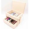Prírodná skladacia krabica s potrebami na šitie