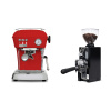 Ascaso Dream ONE, Love Red + Eureka Mignon Libra 65 All Purpose, CR black