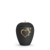 Zvieracia urna Verona Heart so sviečkou - Čierna 0,5l