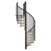 Minka STAIRS Kombinované točité schodisko Spiral Effect dub/čierna pr. 120 cm