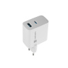 Univerzálna USB nabíjačka Natec RIBERA GaN 45W, 1X USB-A, 1X USB-C, biela, NUC-2142