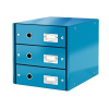 LEITZ Zásuvkový box Leitz Click & Store 3 zásuvky metalická modrá (ES604836)