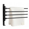 Nástenný kúpelňový vešiak na uteráky čierny otočný VYPR