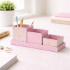 Organizér na písací stôl Avec pre deti, kartónový, s tromi priehradkami, ružový