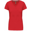 KARIBAN VINTAGE V-NECK K381 / Dámske tričko s krátkym rukávom - red M