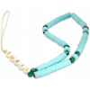 Púzdro Guess prívesok GUSTPEARP Phone Strap modré Heishi Beads