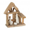 J-Line by Jolipa Prírodný drevený Betlehem s porcelánovými postavičkami Nativity wood - 16*10*19 cm - J-Line by Jolipa