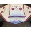Potlačený obrus prírodný podklad rôzne veľkosti a obliečky na vankúš - SRDIEČKA TMAVO ČERVENÉ Veľkosť: 30*30cm