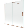 Mexen Velar paraván do vane, dvojkrídlový posuvný 160 x 150 cm, transparentný, ružové zlato - 896-160-000-01-60