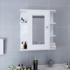 vidaXL Kúpeľňová skrinka so zrkadlom, biela 66x17x63 cm, MDF - Biela - 14878-156519