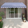 VidaXL Rolovacia markíza, modro-biela, 3 x 2,5 m,