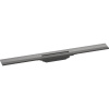 HANSGROHE RainDrain Flex vrchná sada sprchového žľabu 80 cm, skracovateľná, pre inštaláciu ku stene, kartáčovaný čierny chróm, 56051340
