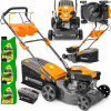 Benzínová kosačka Powermat pohon kolies šírka kosenia 40 cm objem motora 149 cm³ objem koša 40 l