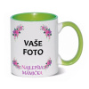 HRNČEK S FOTKOU FAREBNÝ RÁMIK NAJLEPŠIA MAMIČKA 350 ML FOTOpošta Farba: ZELENÝ