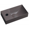 Sapho PICCOLINO betonové umývátko 30,8x17cm, baterie vlevo, tmavě hnědá mat