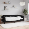 Denná posteľ s matracom čierna 90x200 cm zamat-ForU-3197043