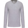 KARIBAN VINTAGE V-NECK K358 / Pánske tričko s dlhým rukávom - oxford grey XXL
