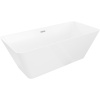 Mexen Velo Slim, voľne stojaca vaňa 170 × 75 cm, biela lesklá, chrómový prepad, 52811707500-01