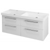 SAPHO THEIA dvojumyvadlová skříňka 116x50x44,2cm, 4xzásuvka, bílá (TH120) TH120-3030