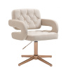 LuxuryForm DESIGN Kozmetické kreslo ADRIA VELUR na zlatom kríži - krémové