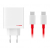 OnePlus SuperVooc 80W GaN Dual USB-A + USB-C Cestovná Nabíjačka + USB-C/USB-C Kábel biela