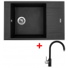 Granitový drez Sinks VARIO 780 Metalblack + drezová batéria VITALIA GR