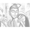 ZUTY Bodkovanie - BUDDHA SO ŽENOU Rámovanie: vypnuté plátno na rám, Rozmer: 80x100 cm