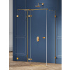 New Trendy Avexa Gold Brushed sprchovací kút 100x100 cm obdĺžniková zlatá brúsené/priehľadné sklo EXK-3085