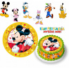 DIGITÁLNA TLAČ Jedlý obrázok na tortu Myšiak Mickey MINNIE + POSTAVY TEXT 80