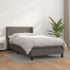 vidaXL Boxspring posteľ s matracom sivá 90x200 cm umelá koža - Sivá - 19210-160789