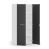 Kancelárska policová skriňa PRIMO WHITE s dverami, 800 x 500 x 1781 mm, biela/grafit