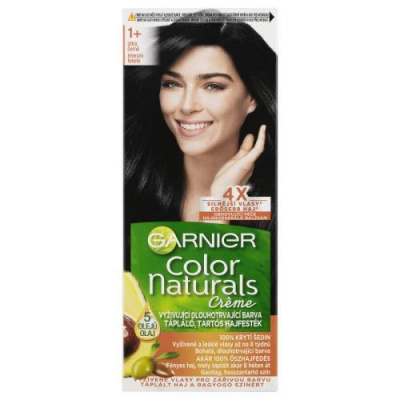 Garnier Color Naturals Créme permanentná žiarivá farba na vlasy 40 ml odtieň 1+ ultra black pre ženy