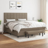 vidaXL Posteľný rám boxspring s matracom sivohned 160x200 cm látka - Šedohnedá - 56778-11790
