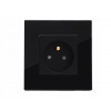 Zásuvka - ELEKTRICKÁ ZÁSUVKA B-LINE ČIERNE SKLO (BLINOVÉ ZLOŽENIE)