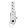 Predlžovací kábel 5 m / 6 zásuviek / s vypínačom / biely / PVC / 1 mm2
