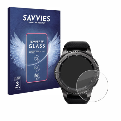 3x Savvies HD33 čiré tvrzené sklo pro Samsung Gear S3 Frontier (3x Savvies HD33 čiré tvrzené sklo pro Samsung Gear S3 Frontier)