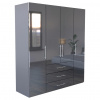 Carryhome ŠATNÍKOVÁ SKRIŇA, antracitová, antracitová s vysokým leskom, 196/219/59 cm - Online Only spálne - 000885000405