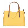 Kožená kabelka do ruky 1364 žltá+koňak Made in Italy