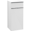 VILLEROY & BOCH Venticello závesná bočná skrinka nízka, 1 dvierka + 1 zásuvka, pánty vpravo, 404 x 372 x 866 mm, Glossy White, A95011DH