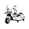 mamido Detská elektrická motorka Chopper s postranným vozíkom biela