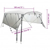 vidaXL Strieška Bimini s 3 oblúkmi a sieť. stenami 183x(185-198)x137cm - Biela a čierna - 141670-742