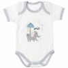MBaby Bavlnené body s krátkym rukávom, Sloníča Hello, bielo/sivé 86 (12-18m)
