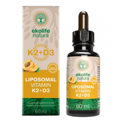 Ekolife Natura Liposomal Vitamin K2 + D3 marhuľa 60 ml