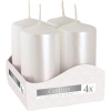 BISPOL Adventná Metalická Biela 4× 80 g